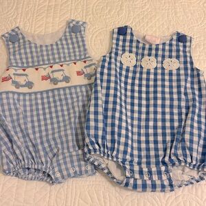 Bundle of 2 Stitchy Fish Blue White Summer Bubbles 6m